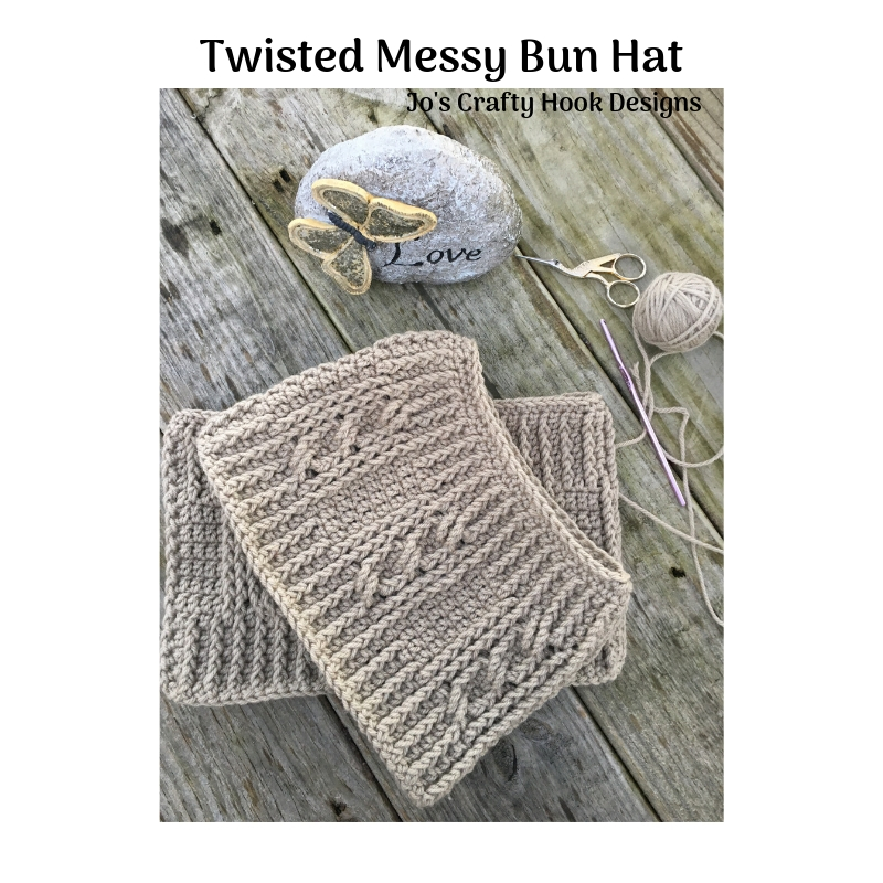 Twisted Messy Bun Hat Crochet Pattern