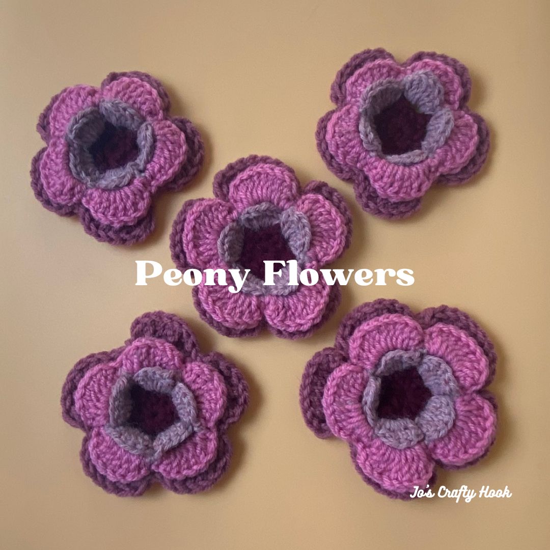 Peony Flower Free Crochet Pattern
