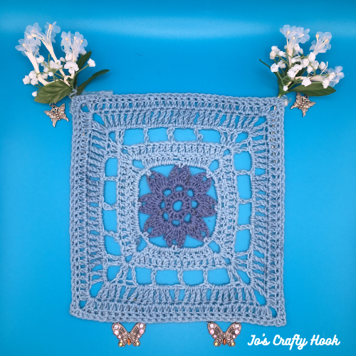 Clematis Flower Square Free Crochet Pattern