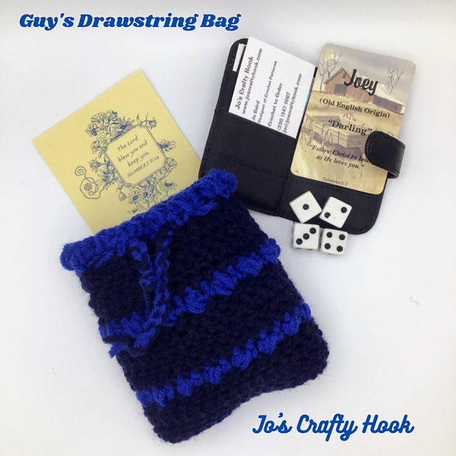Guy’s Drawstring Bag Free Crochet Pattern