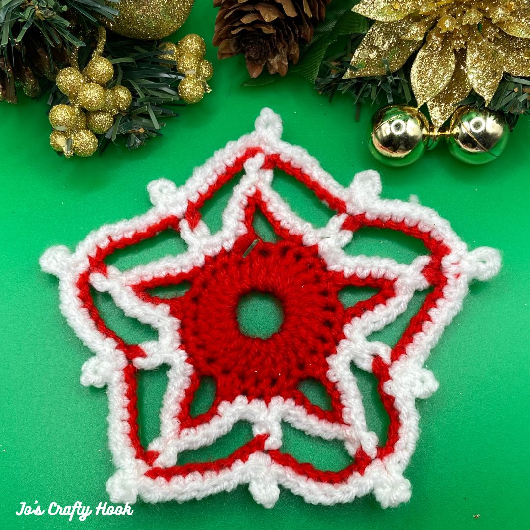 Picot Star Christmas Ornament Free Crochet Pattern